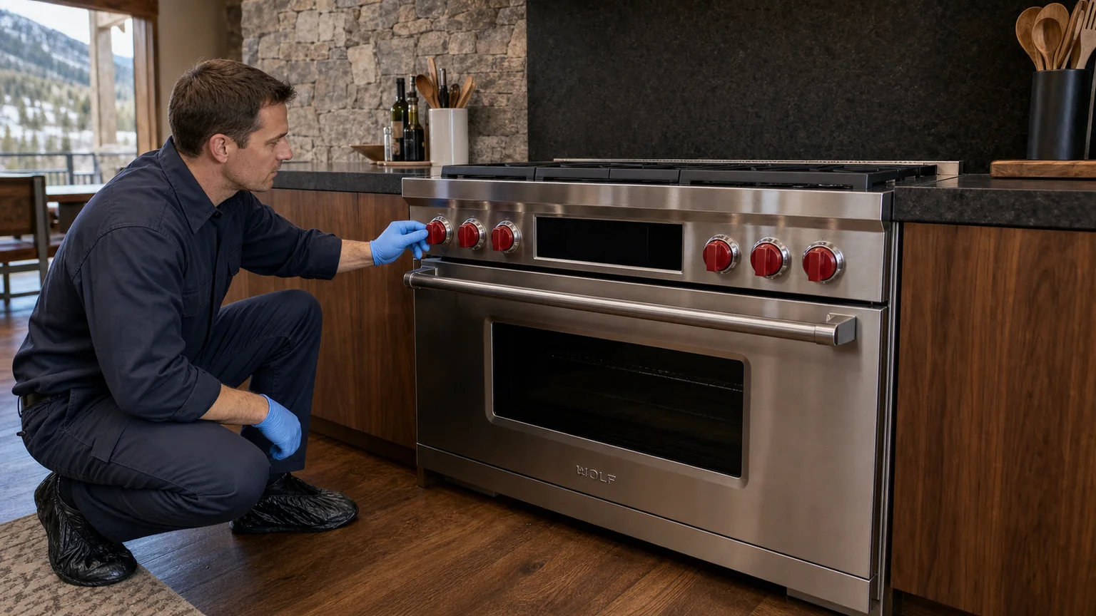Premium kitchen range prepared for a professional diagnostic visit